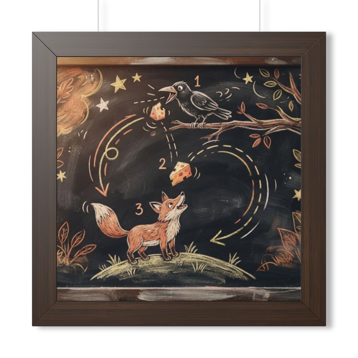 Framed Horizontal Poster - Storybook Slate — Walnut (14×11...