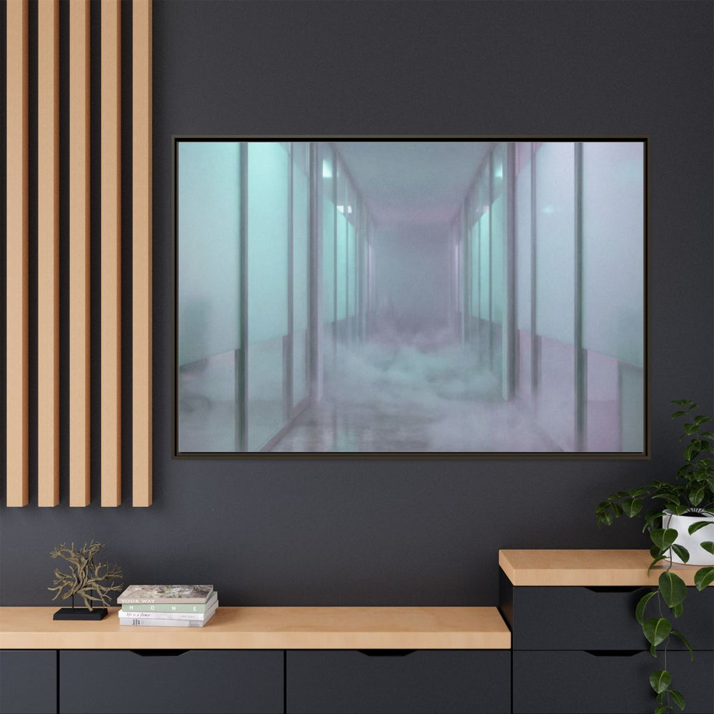 Matte Canvas, Framed - Liminal Corridor Fog Art Print —... |...