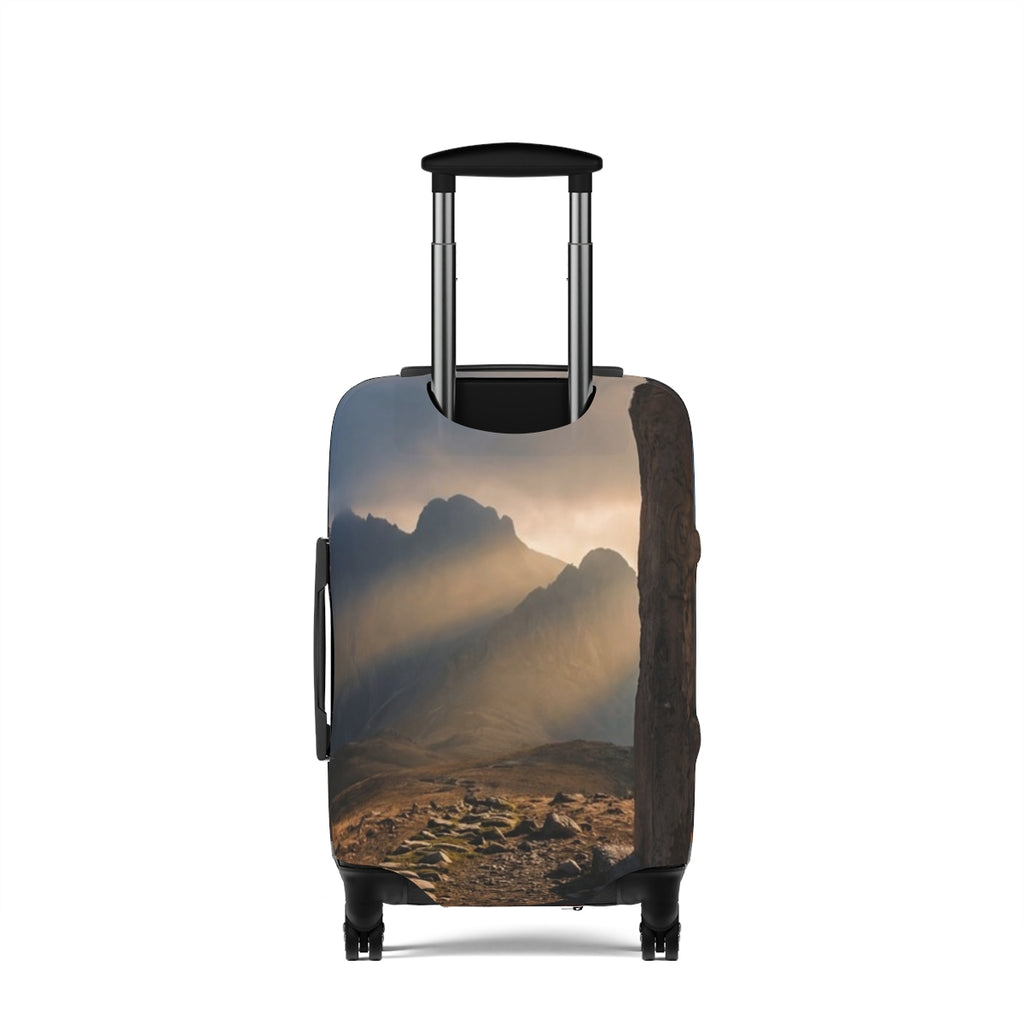 Luggage Cover - Mystic Monolith Ancient Persian Mountain Art...