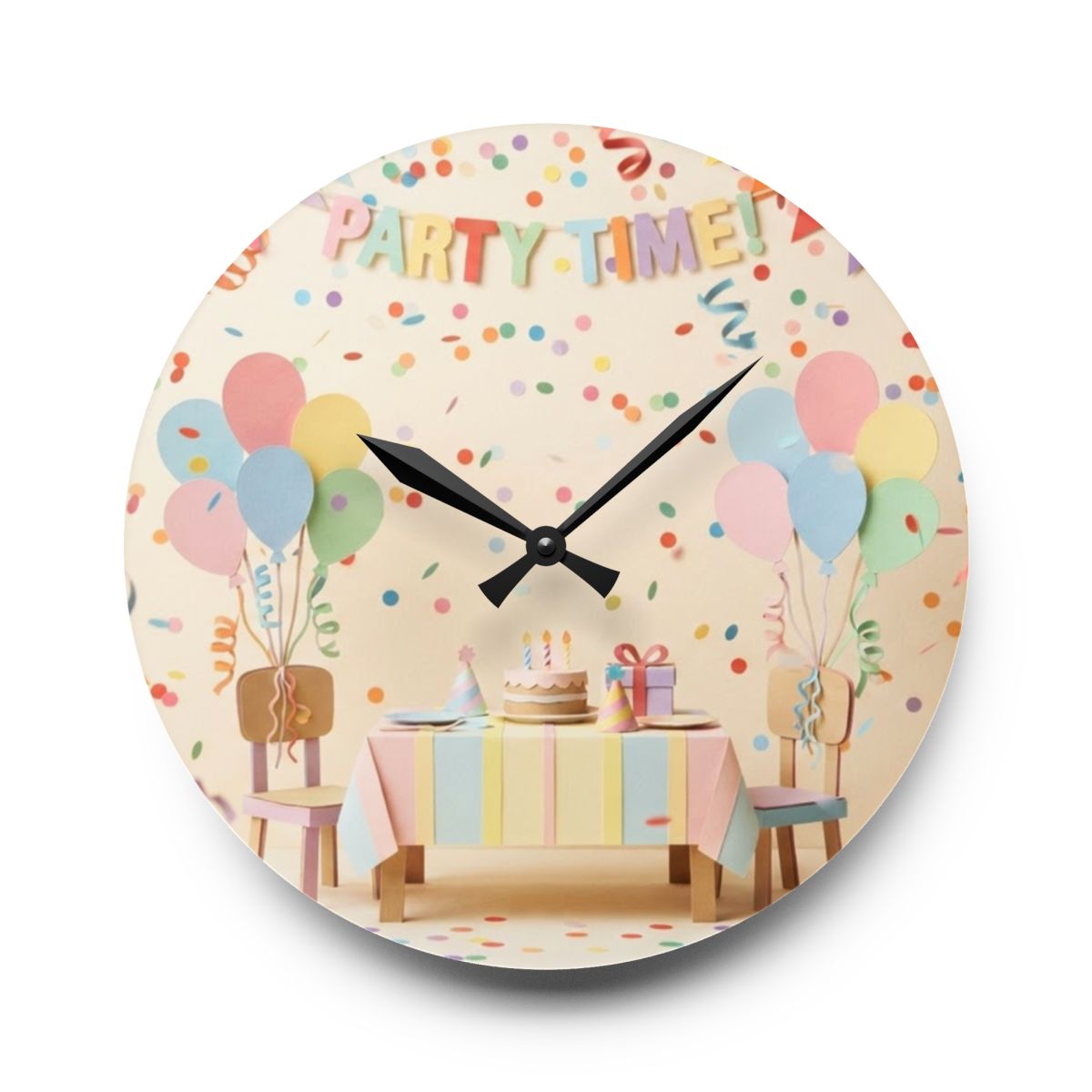 Acrylic Wall Clock - Party Time Whimsy | Echovira Gallery