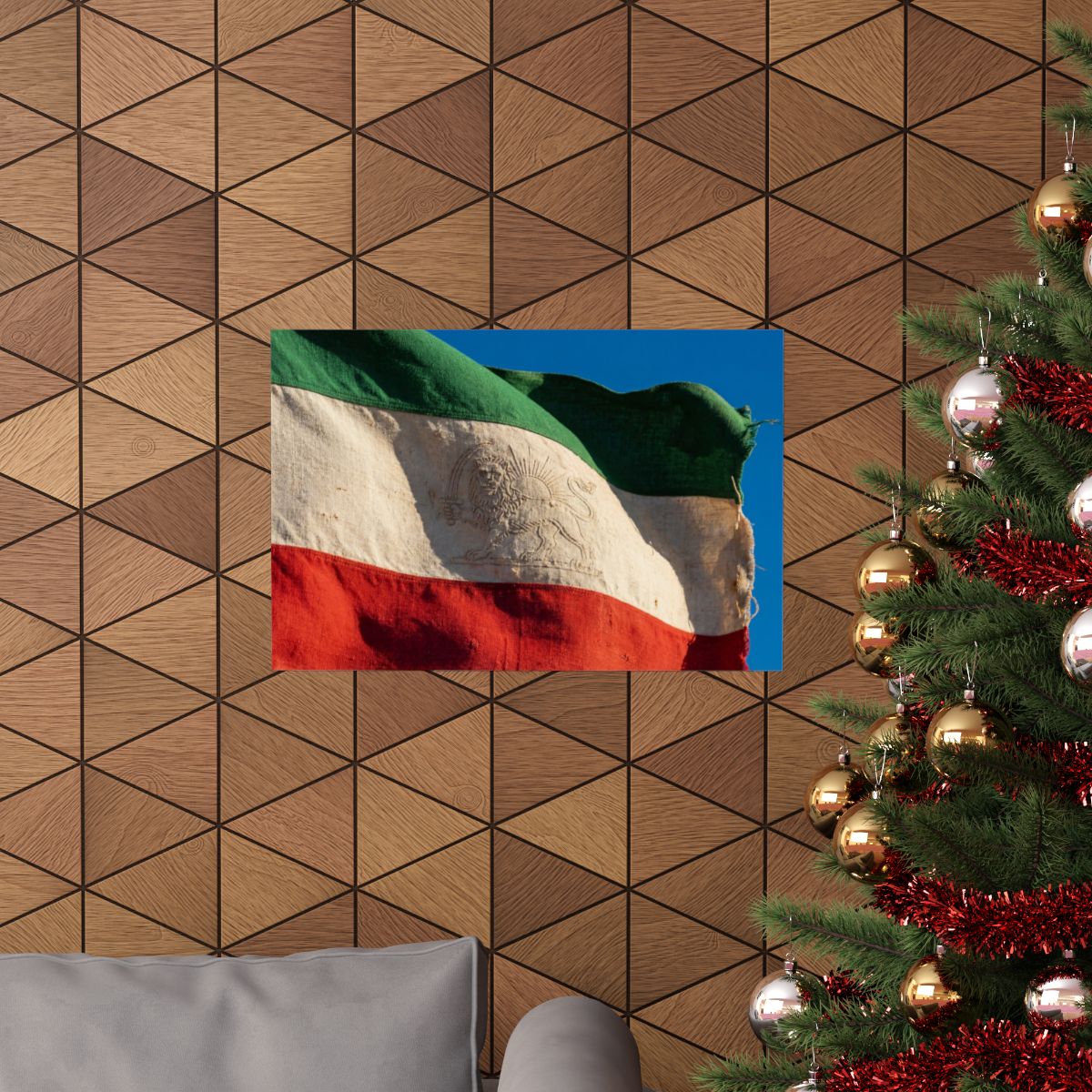Matte Horizontal Posters - Vintage Persian Lion and Sun Flag...