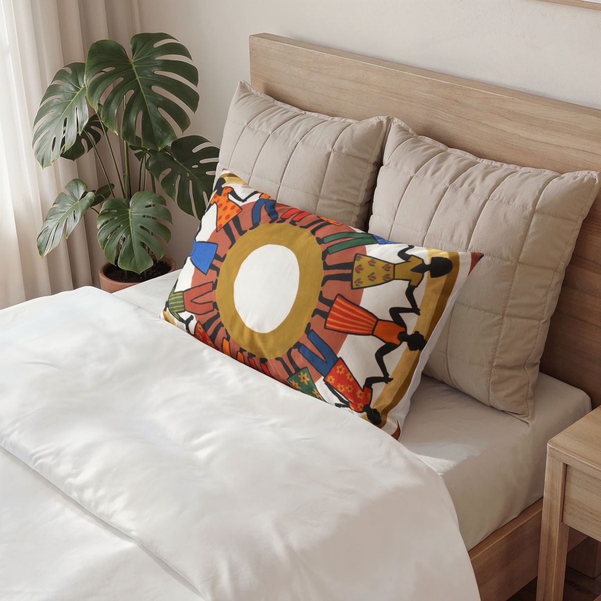 Cotton Pillow Sham - Unity Mandala Folk Art | Echovira...