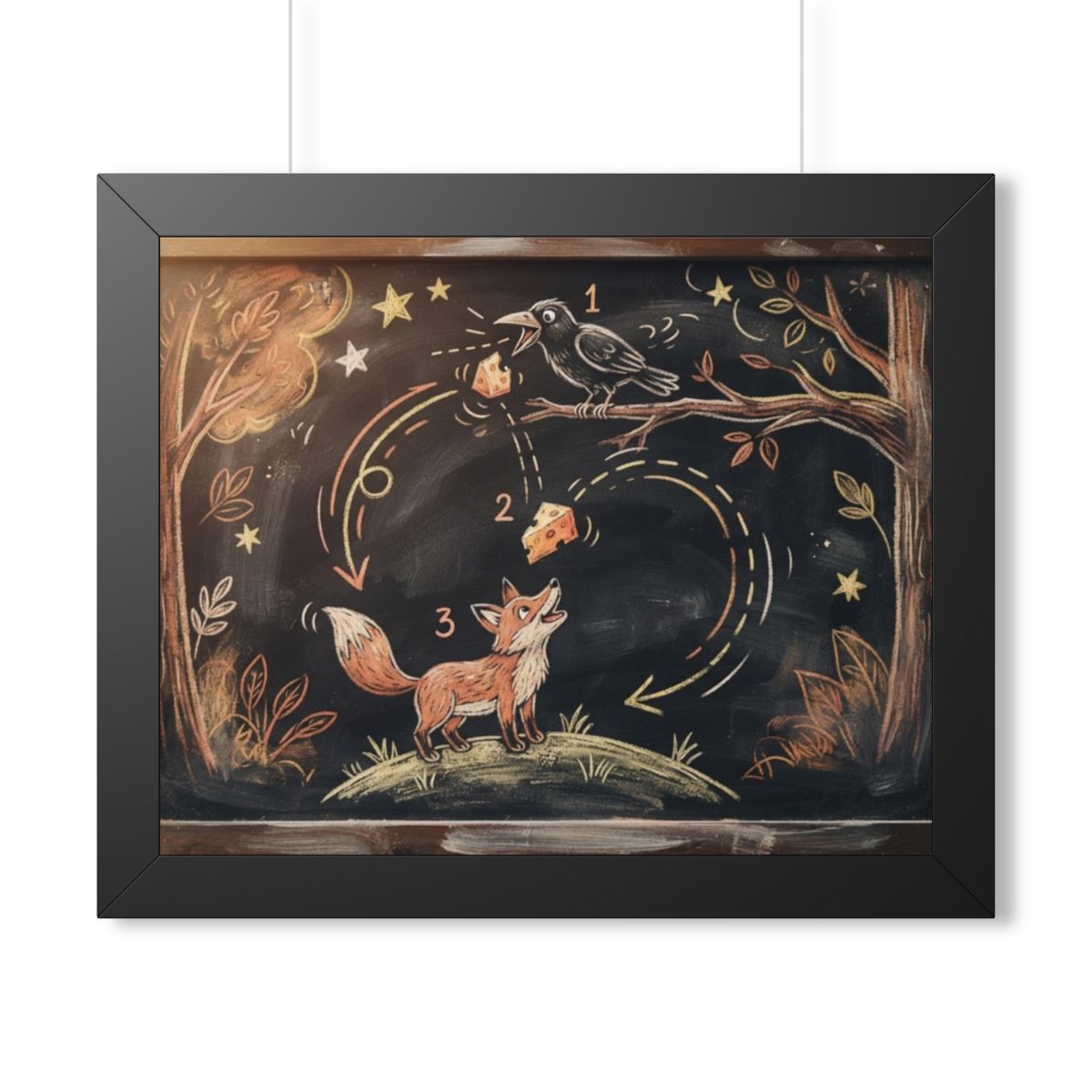 Framed Horizontal Poster - Storybook Slate — Black (14×11......