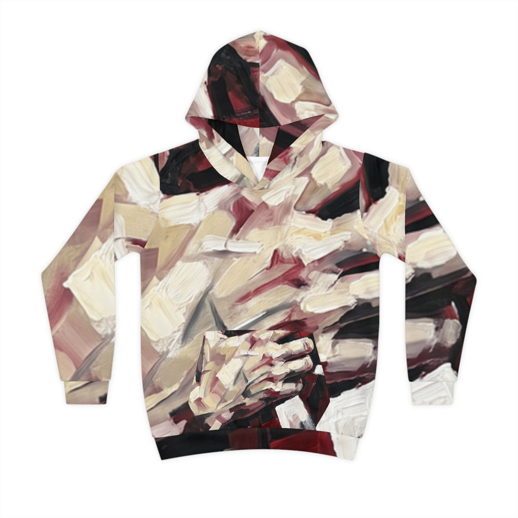 Children's Hoodie Abstract Crimson Art