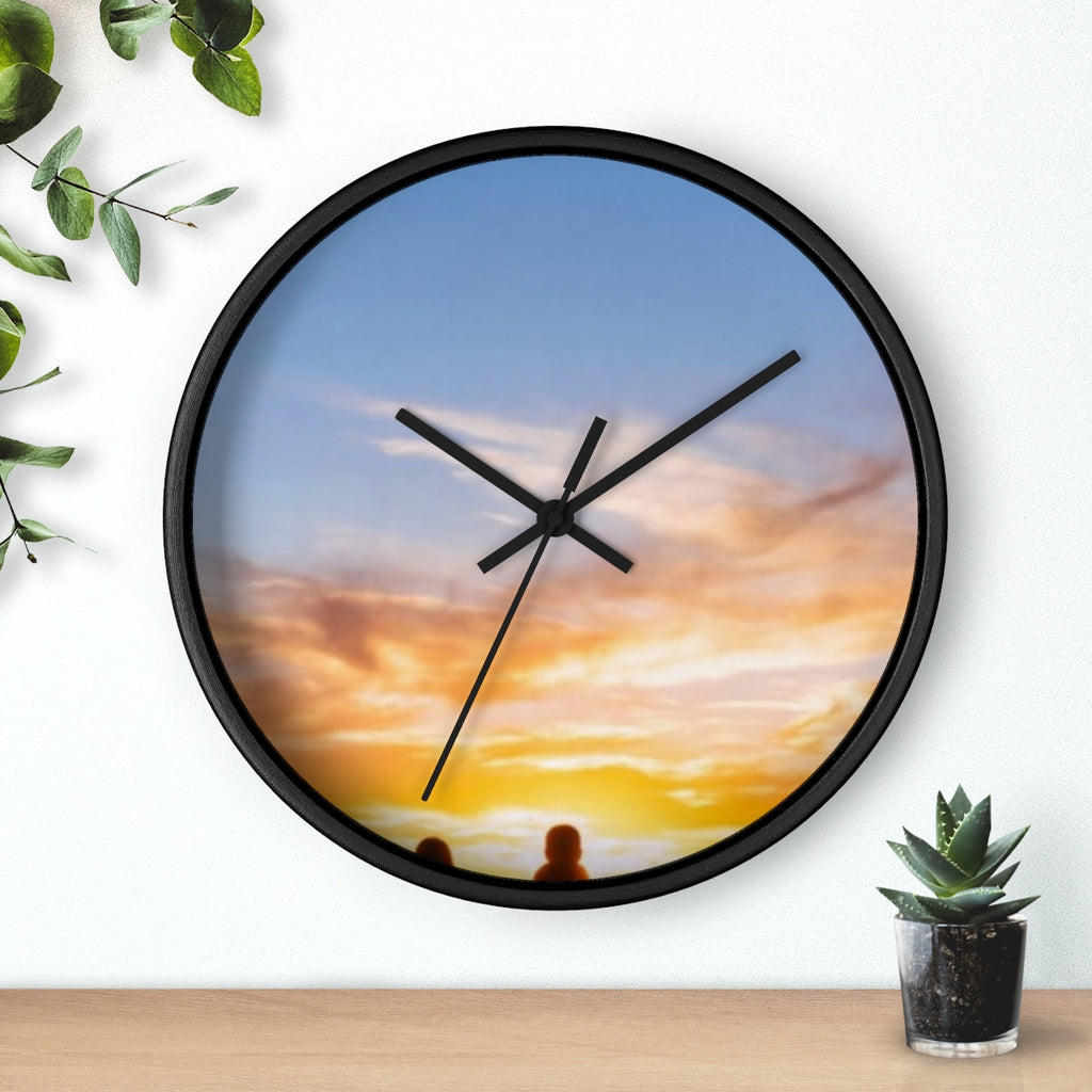 Wall Clock - Golden Hour Mountain Trail | Echovira Gallery