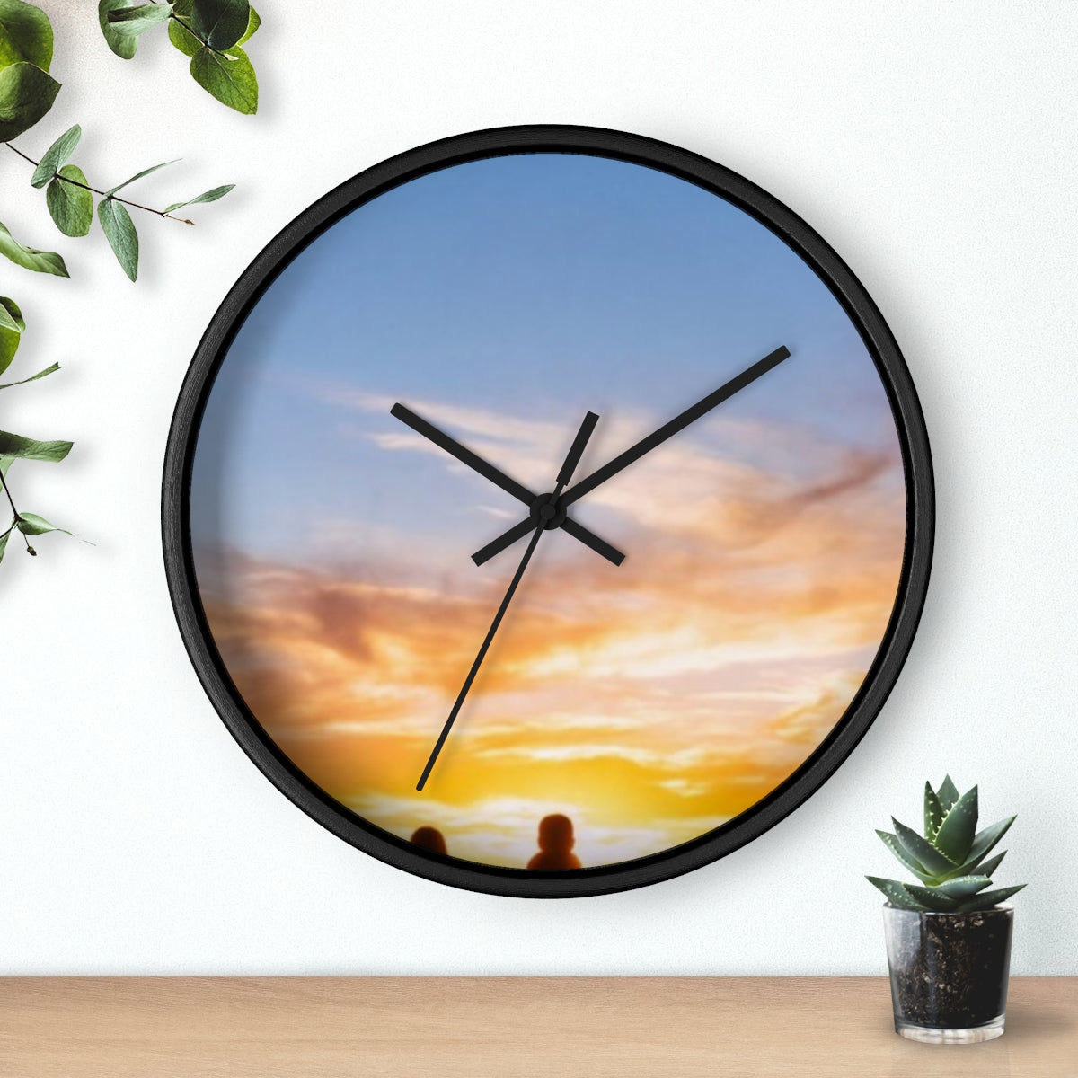 Wall Clock - Golden Hour Mountain Trail | Echovira Gallery