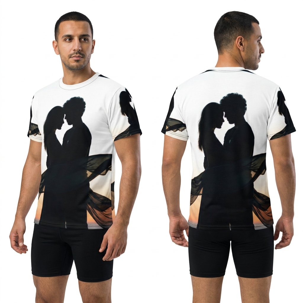 Men's Silhouette Cut & Sew Tee with Twilight Couple