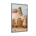 Matte Canvas - Framed Felted Shoe Cottage — Espresso / 1.25"...