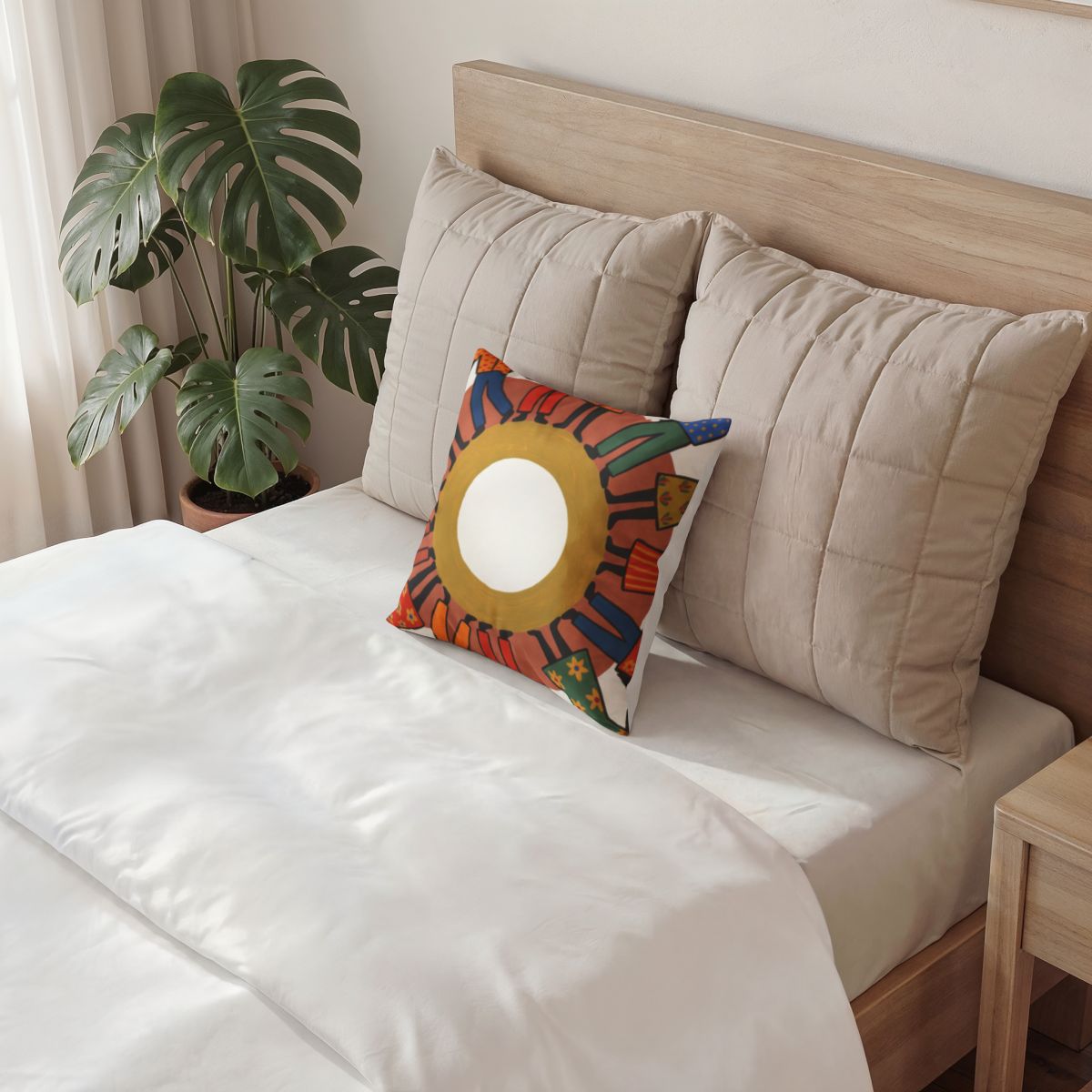 Poly Velvet Pillow - Unity Mandala Folk Art | Echovira...