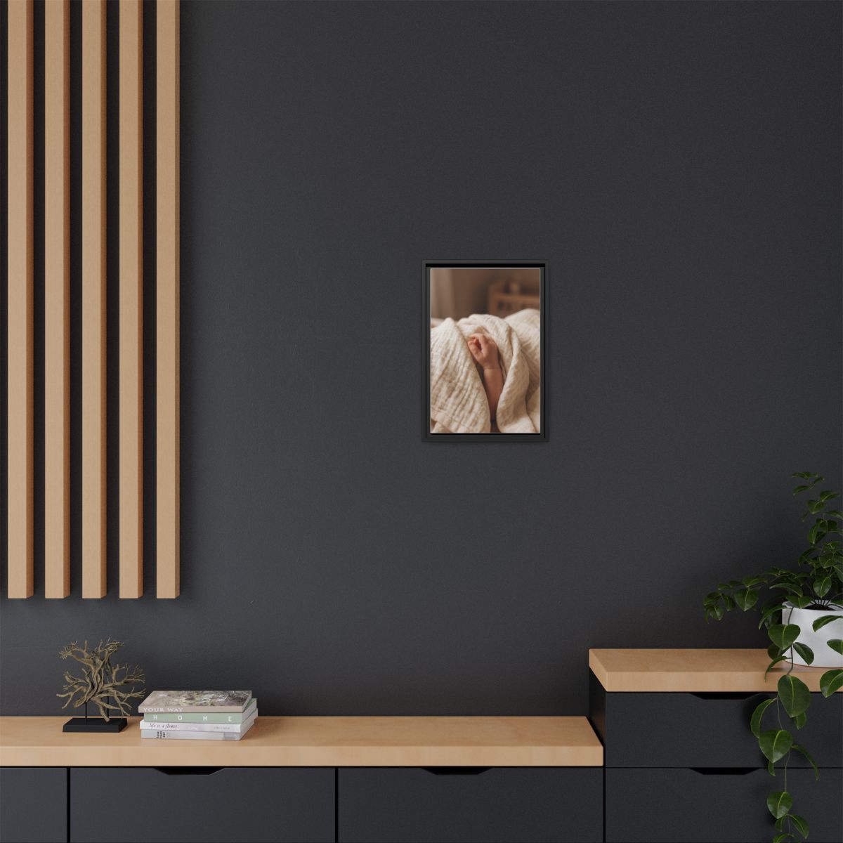 Framed Matte Canvas - Neutral Nursery — Black / 1.25"
