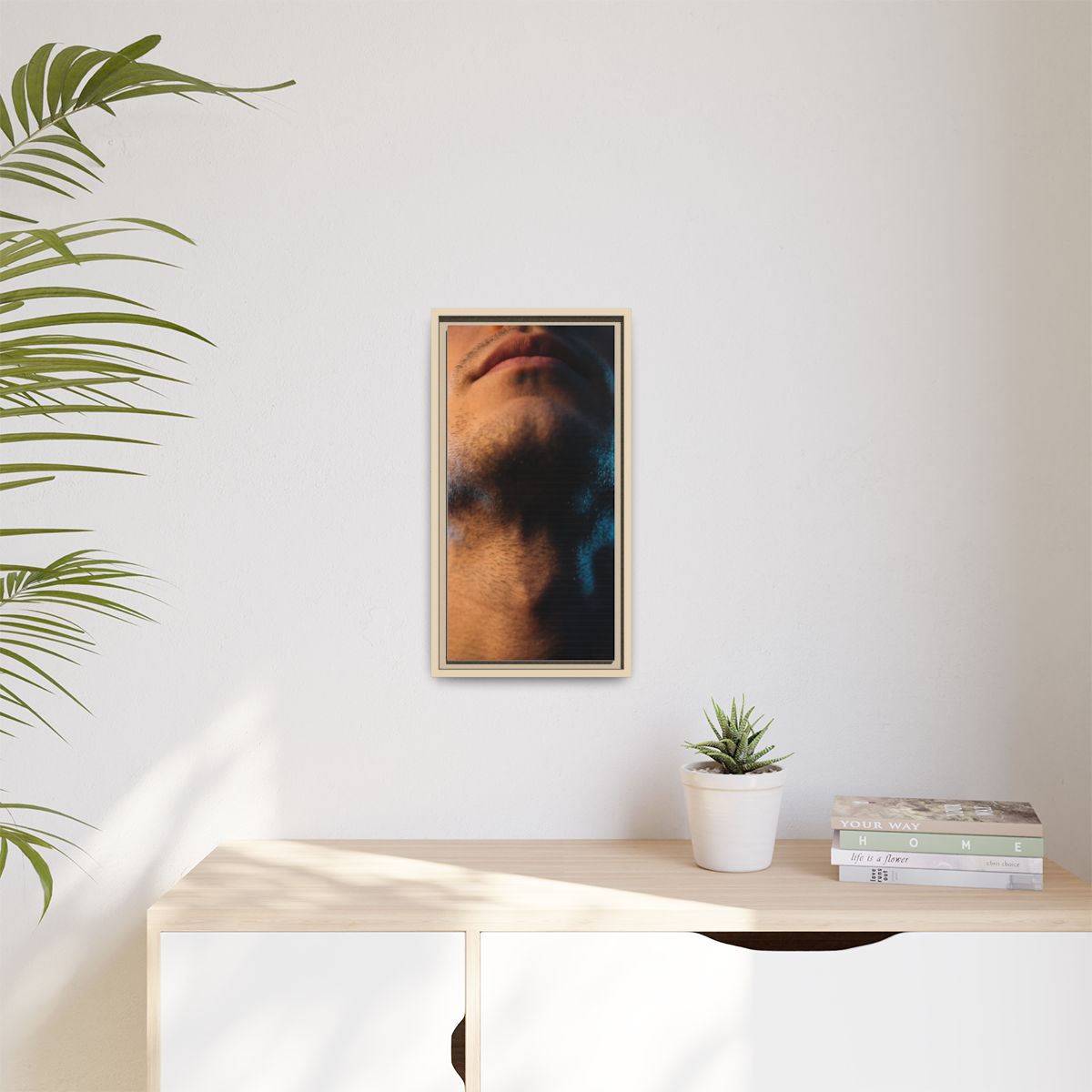 Matte Canvas, Framed - Neon Shadows Cinematic Portrait Art...