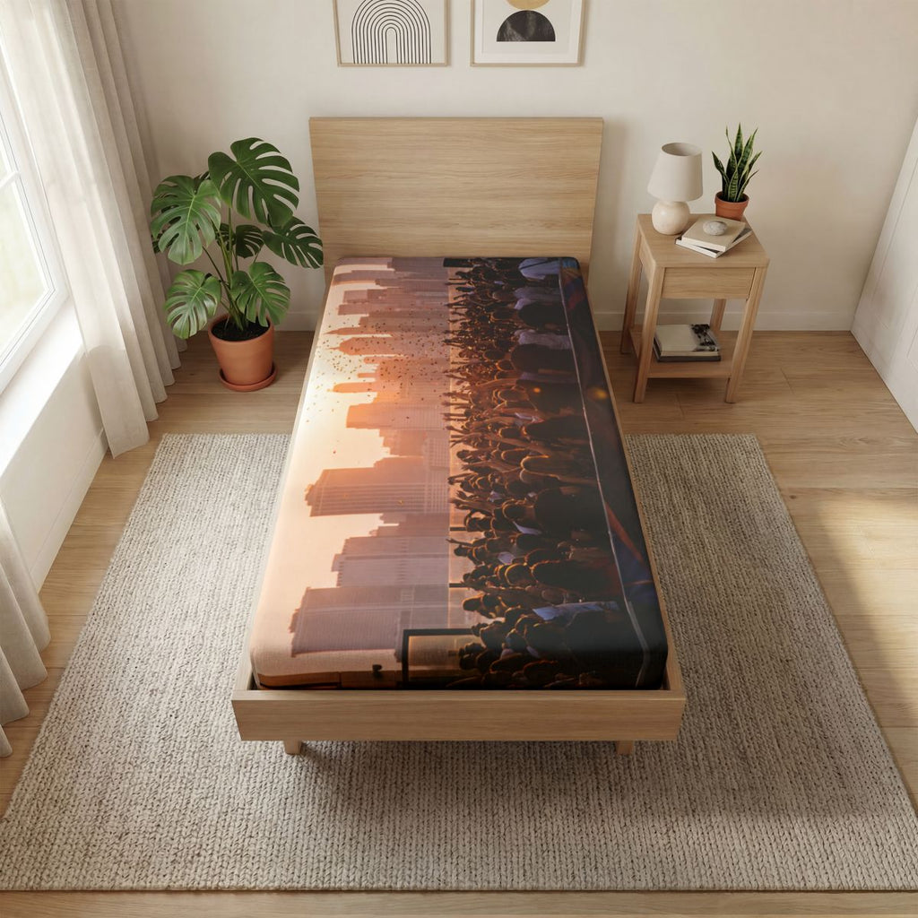 Fitted Sheet - City Lights Festival | Echovira Gallery