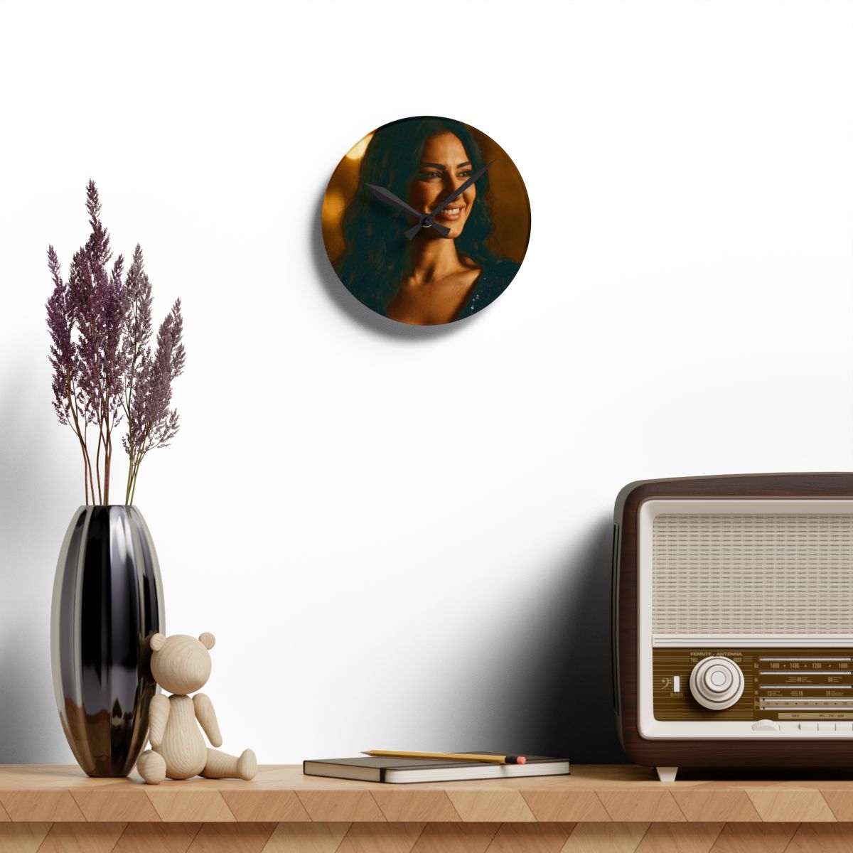Acrylic Wall Clock - Midnight Radiance