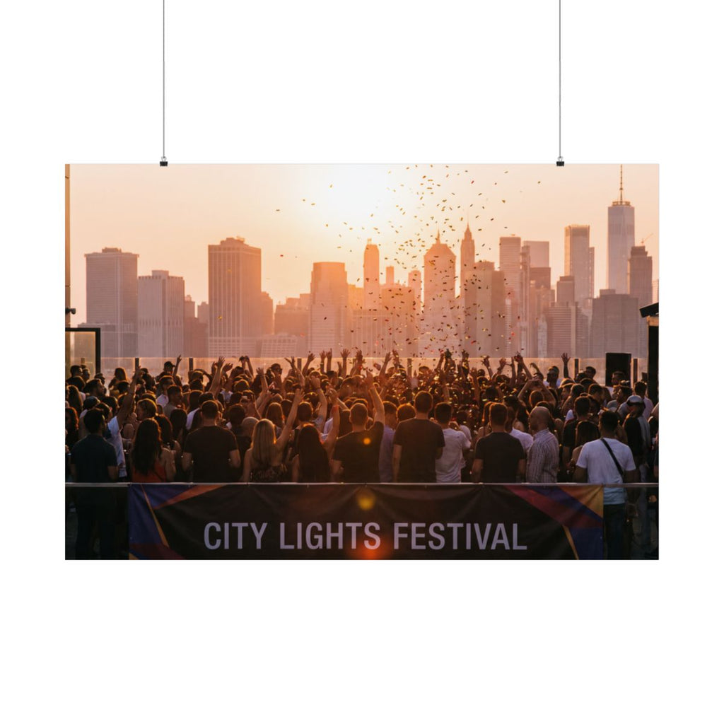 Matte Horizontal Poster - City Lights (10×8 & 54×36) |...