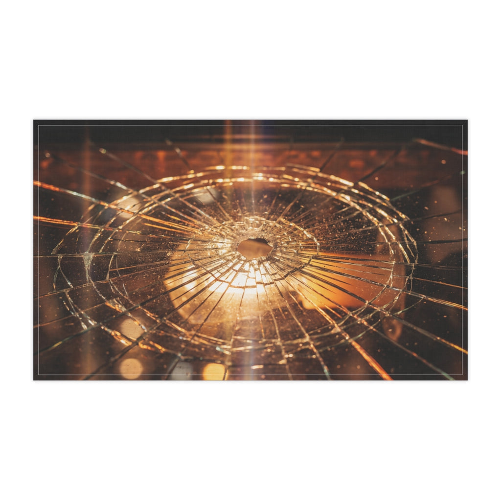 Tea Towels - Fractured Warmth - Shattered Amber Glass Art |...