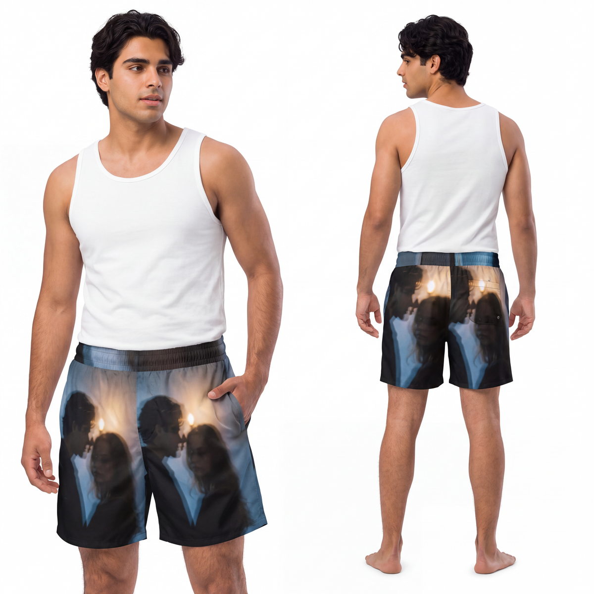 Men's Mid-Length Swim Shorts - Midnight Reflections Swim......