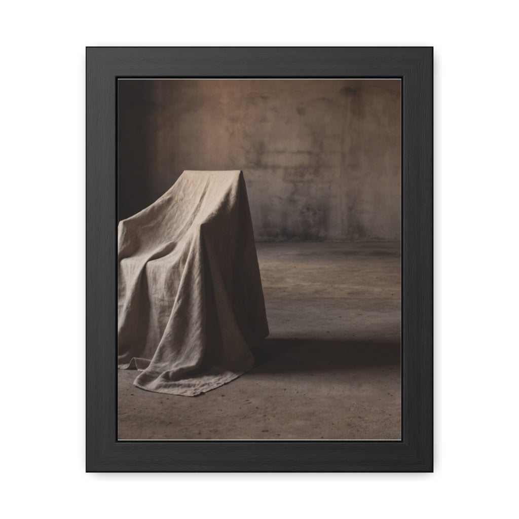 Framed Poster - Draped Minimalist Form — Portrait
