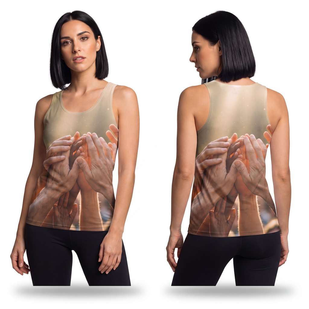 Unisex Tank Top - Golden Rays of Unity Wall Art | Echovira...