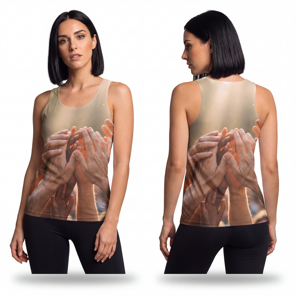 Unisex Tank Top - Golden Rays of Unity Wall Art | Echovira...