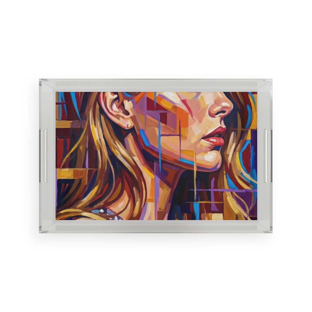 Acrylic Serving Tray - Shattered Elegance | Echovira Gallery