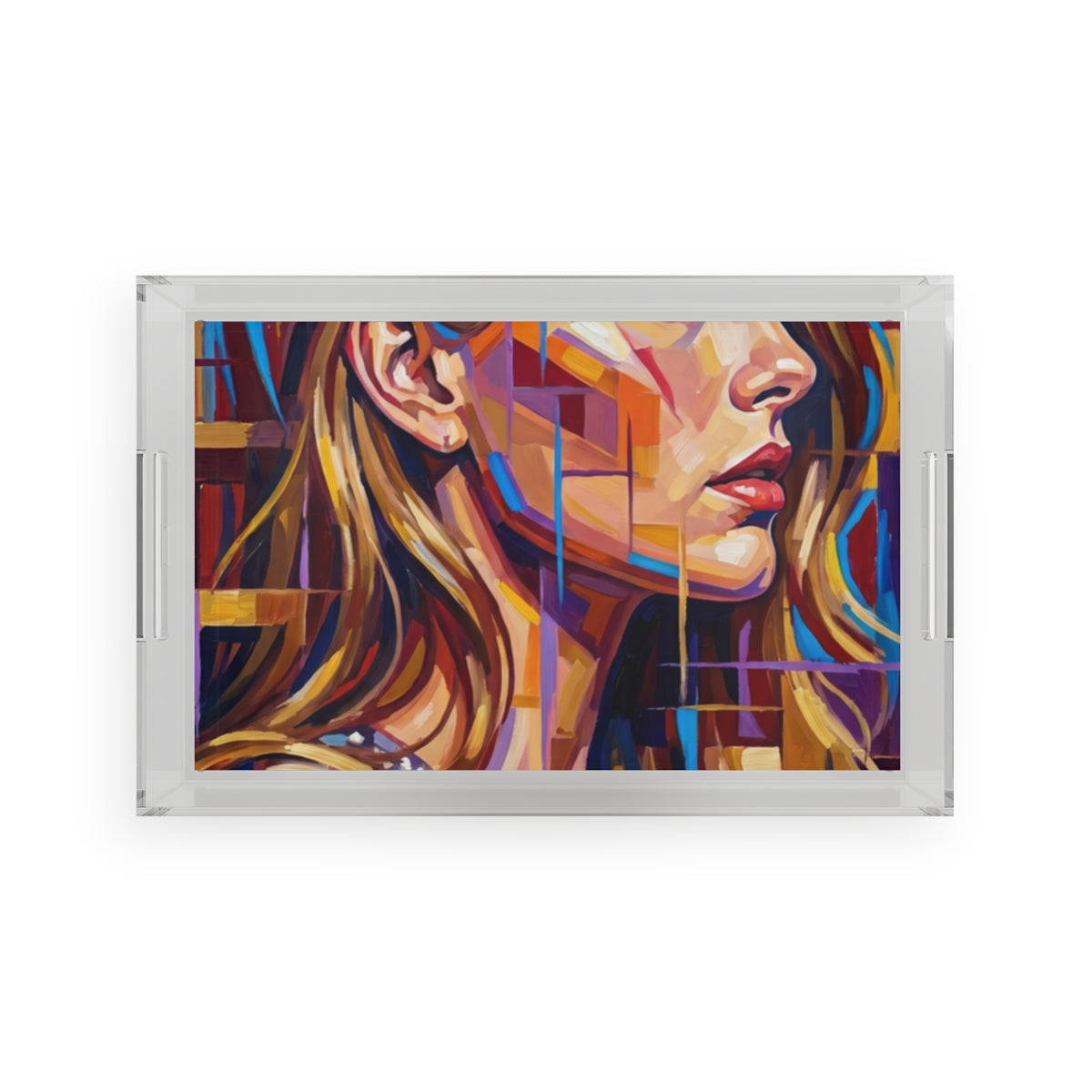 Acrylic Serving Tray - Shattered Elegance | Echovira Gallery