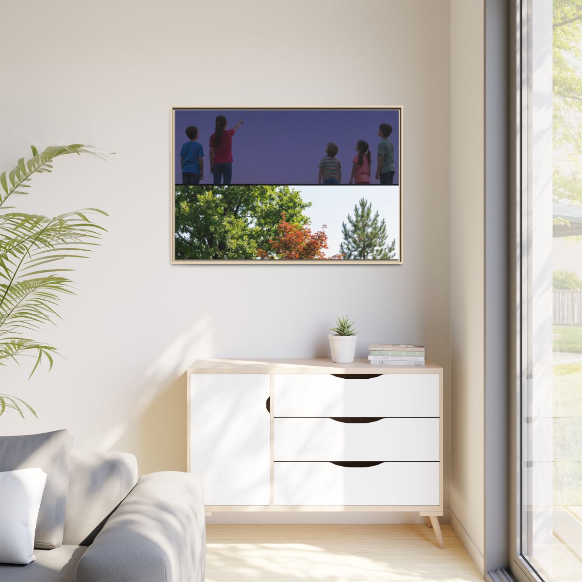 Matte Canvas, Framed - Stardust & Forest Discovery — Natural...