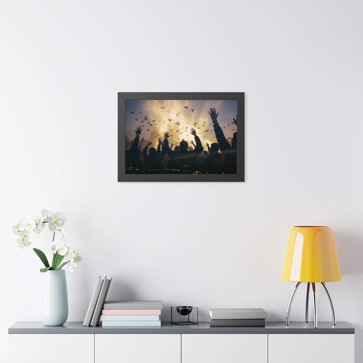 Framed Horizontal Poster - Euphoric Solstice Silhouette Art...