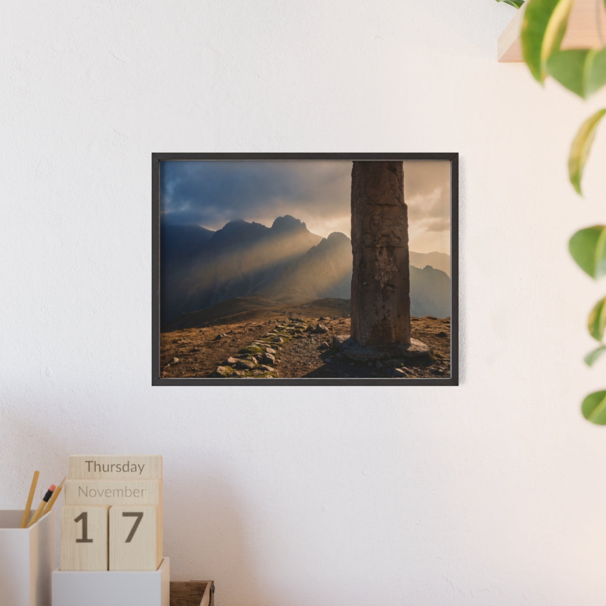 Wooden Framed Poster - Mystic Peak
