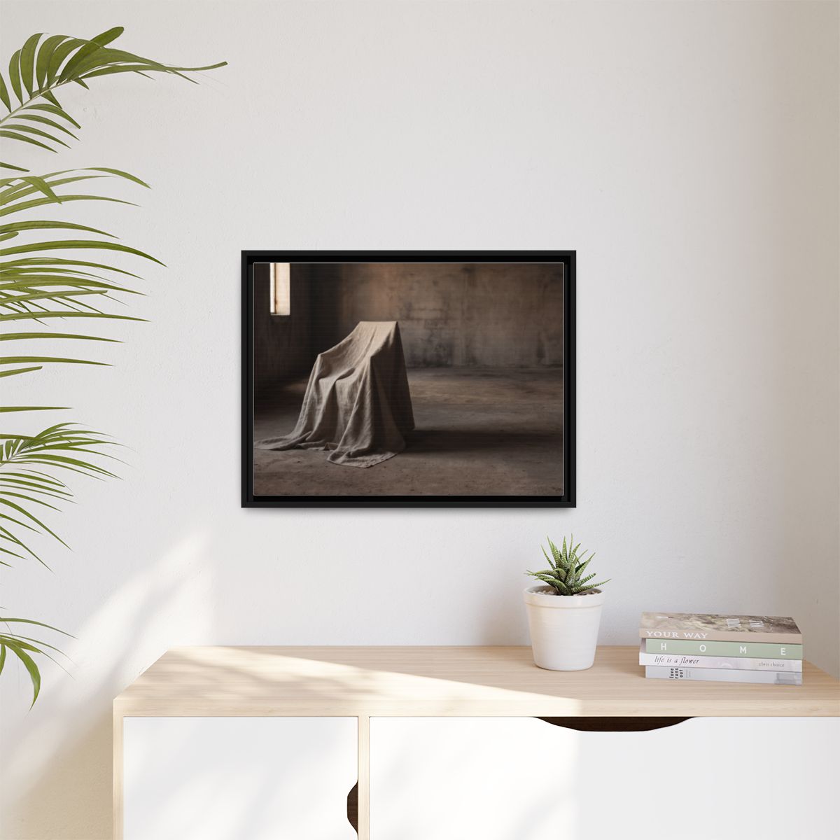 Matte Canvas, Framed - Draped Silence Still Life Art... |...