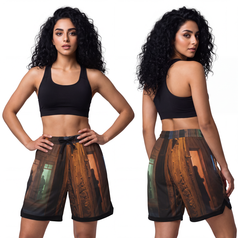 Basketball Rib Shorts - Shadowed Alleyway Mystery Art Print
