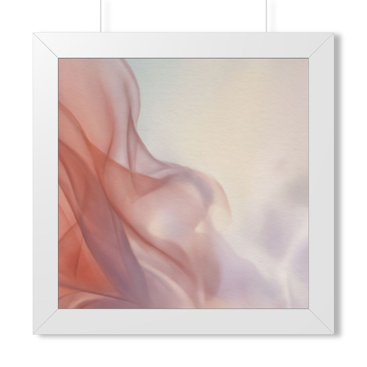 Framed Vertical Poster - Ethereal Silk Flow Pastel... |...