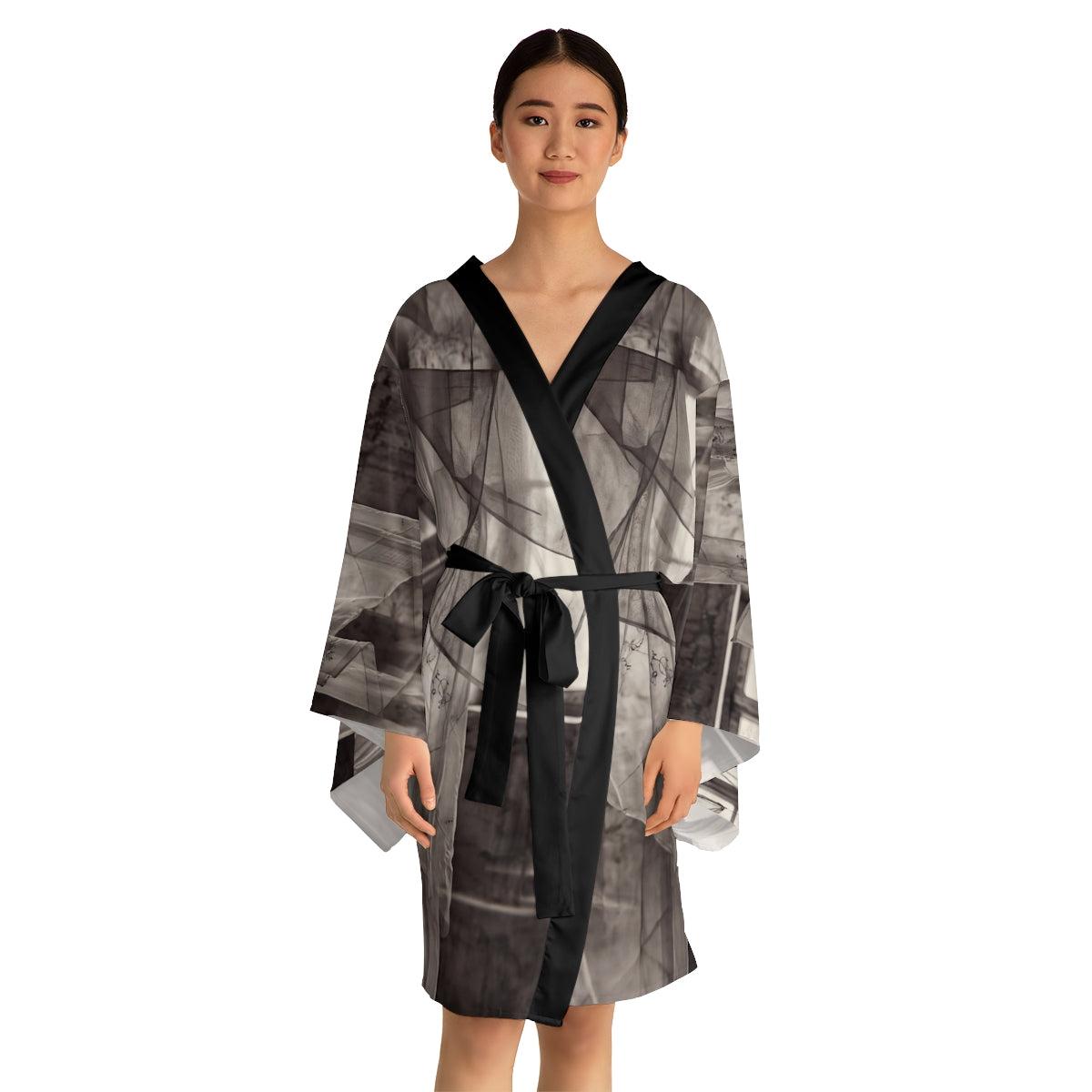 Long Sleeve Kimono Robe - Spectral Veils | Echovira Gallery