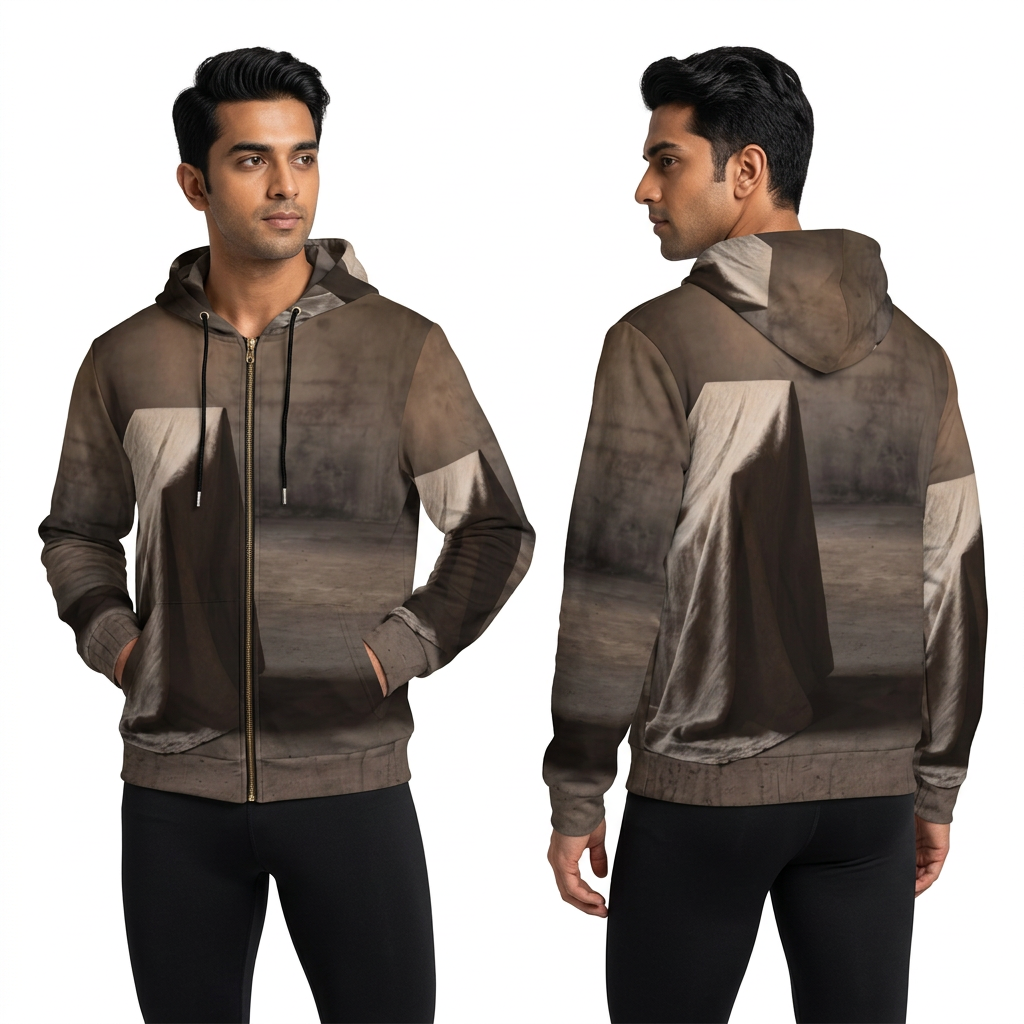 Men's Full-Zip Hoodie - Draped Silence Still Life Art... |...