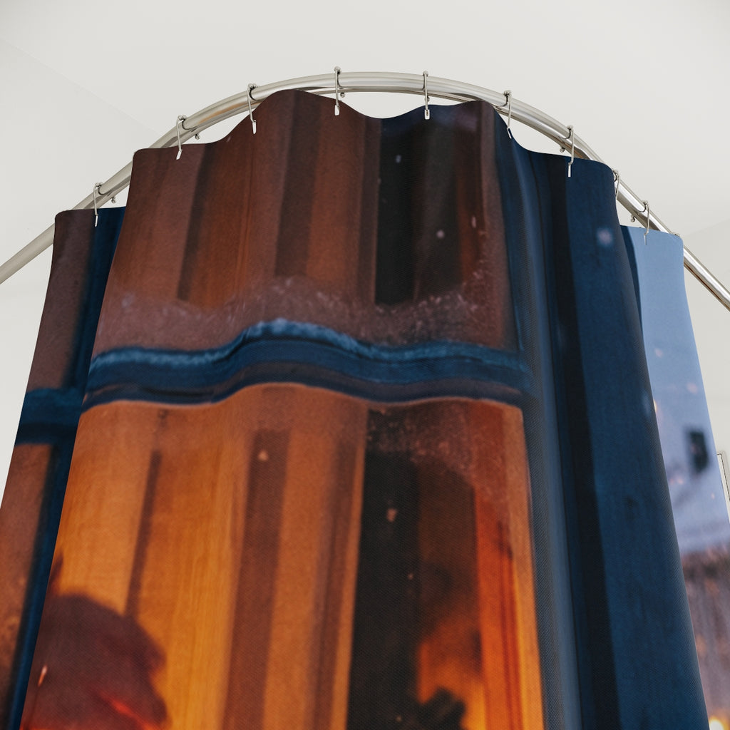 Shower Curtain - Twilight Snow Sanctuary | Echovira Gallery