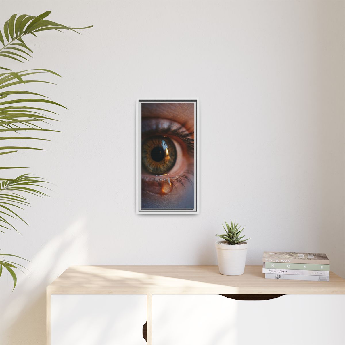 Matte Canvas, Framed - Amber Iris Reflection Fine Art Print...