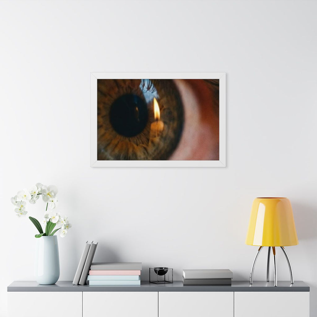 Framed Horizontal Poster - Amber Iris Reflection Fine Art......