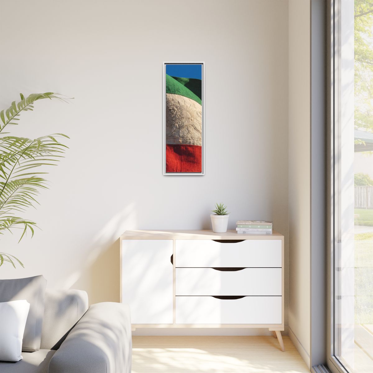 Matte Canvas, Framed - Vintage Persian Lion and Sun Heritage...