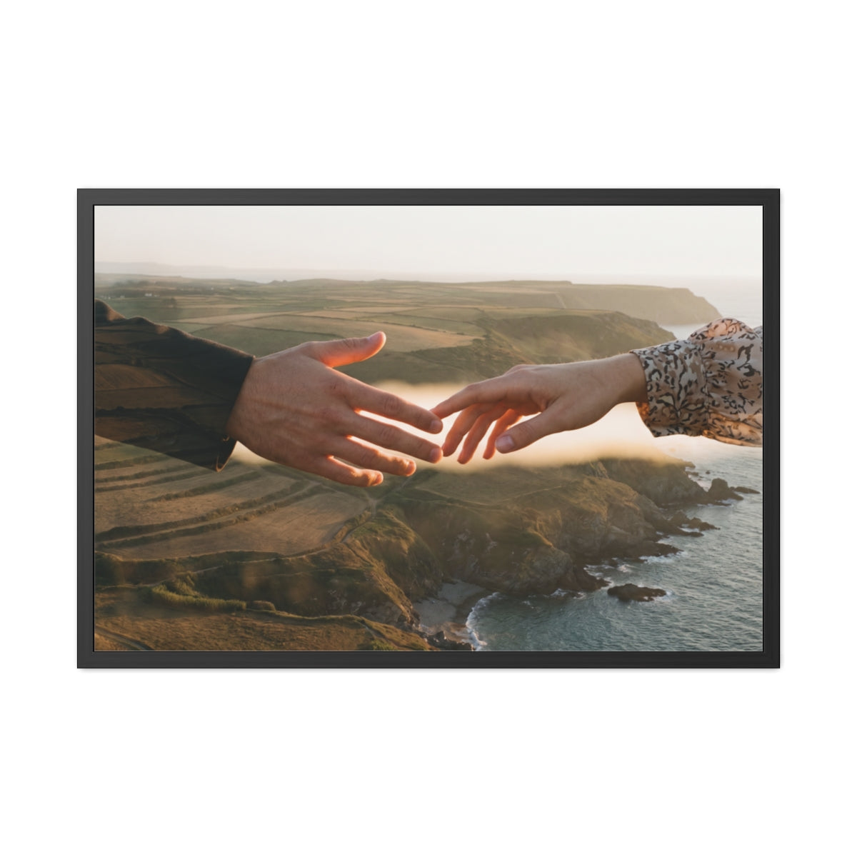 Framed Posters - The Infinite Touch | Ethereal Coastal Art...