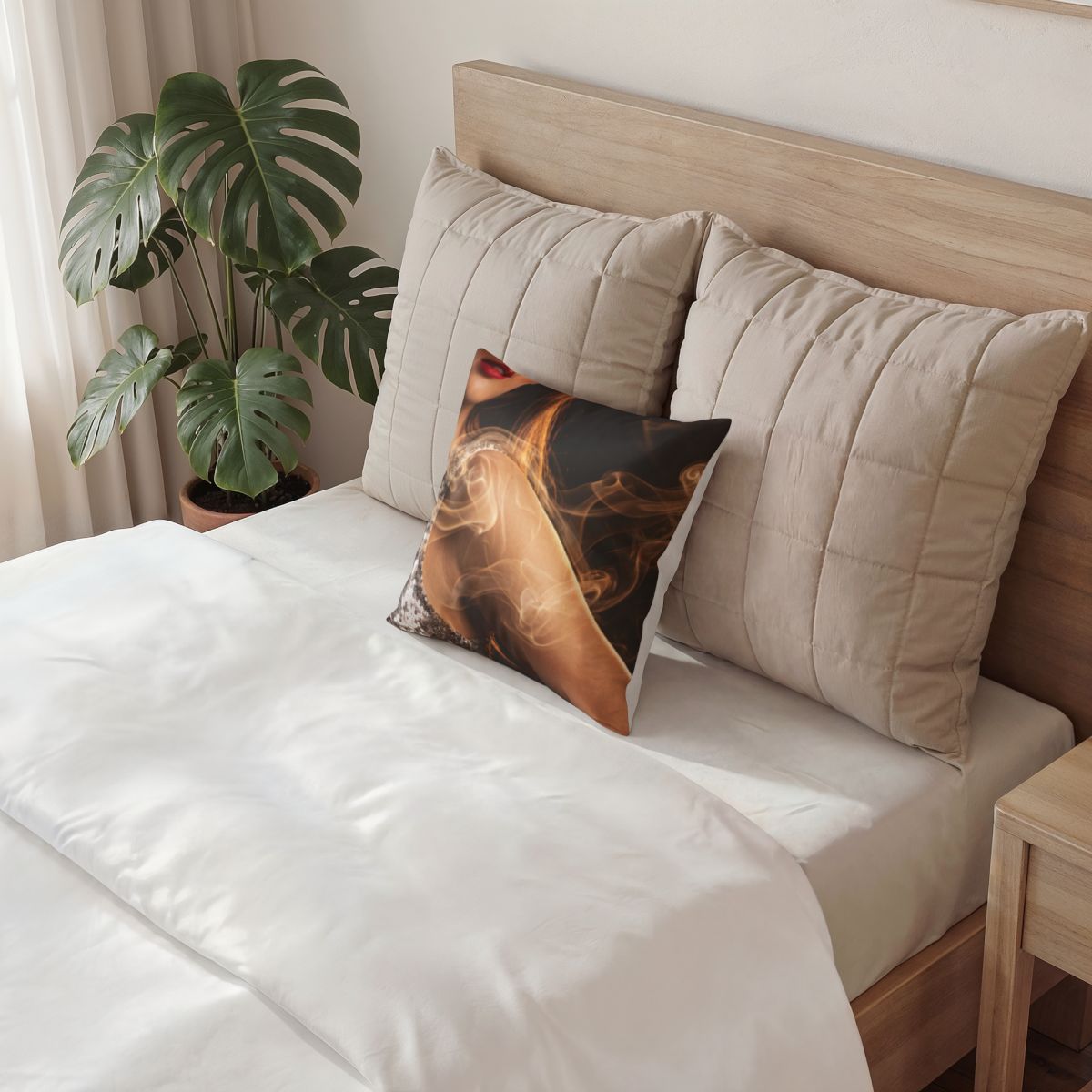 Poly Velvet Pillow - Amber Nightfall | Echovira Gallery