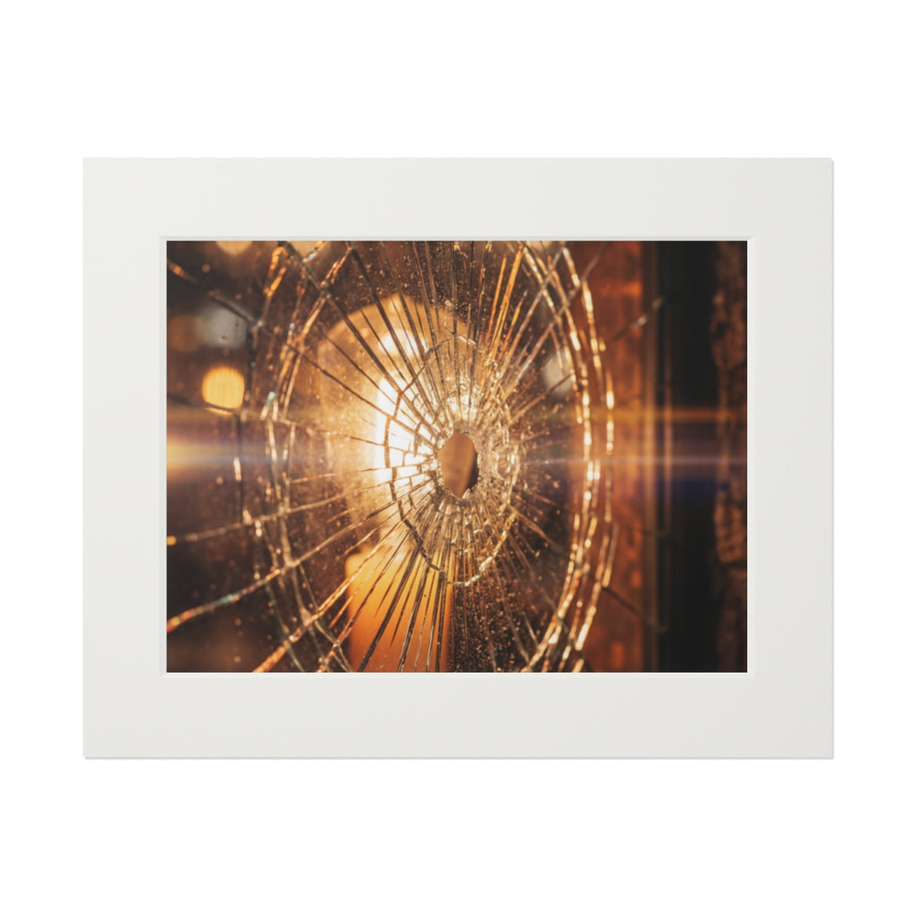Fine Art Prints - Golden Fracture Shattered Glass Art —... |...