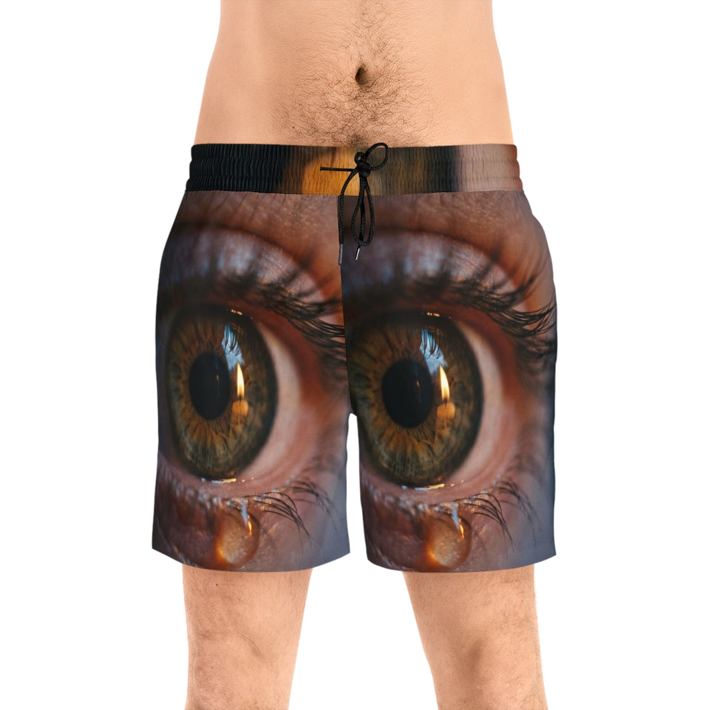 Men's Mid-Length Swim Shorts - Amber Iris Reflection Fine......