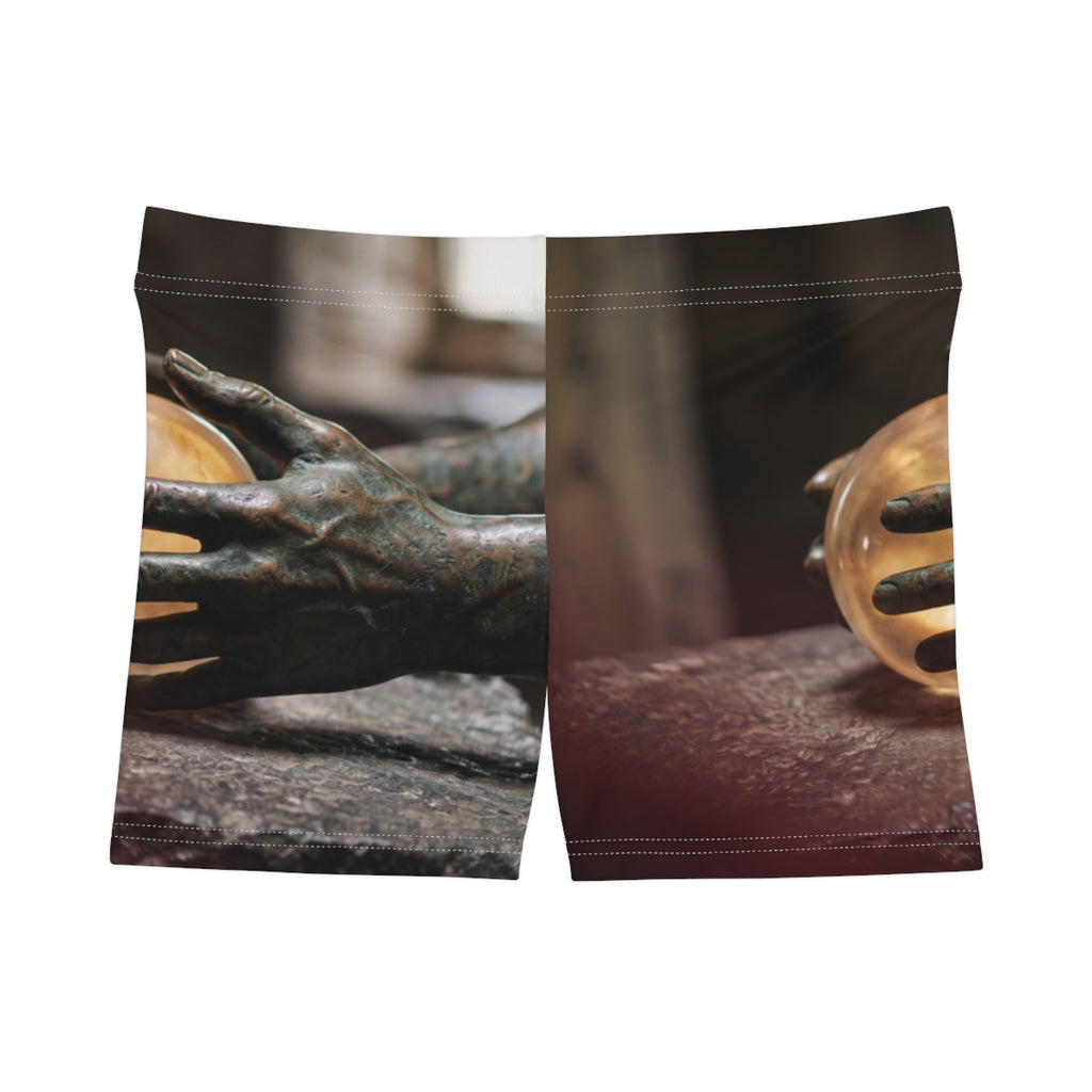 Women's Shorts - Scrying Bronze Hands | Echovira Gallery