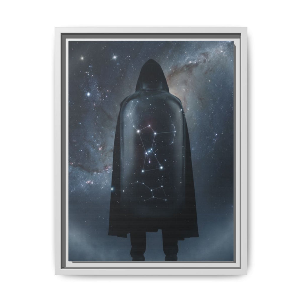 Framed Matte Canvas - Cosmic Sentinel — White / 1.25" (8×10, 9×12, 11×14, 12×16, 10×20, 12×18, 16×20, 16×24, 18×24, 12×36, 20×24, 16×32, 20×30, 24×30, 24×32, 16×48, 24×36, 24×48, 30×40, 20×60, 32×48, 30×60 & 40×60)
