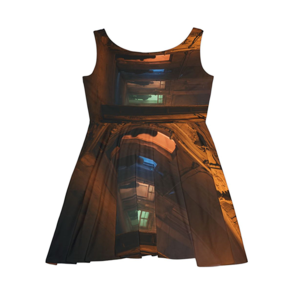 Women's Skater Dress - Shadowed Alleyway Mystery Art Print |...