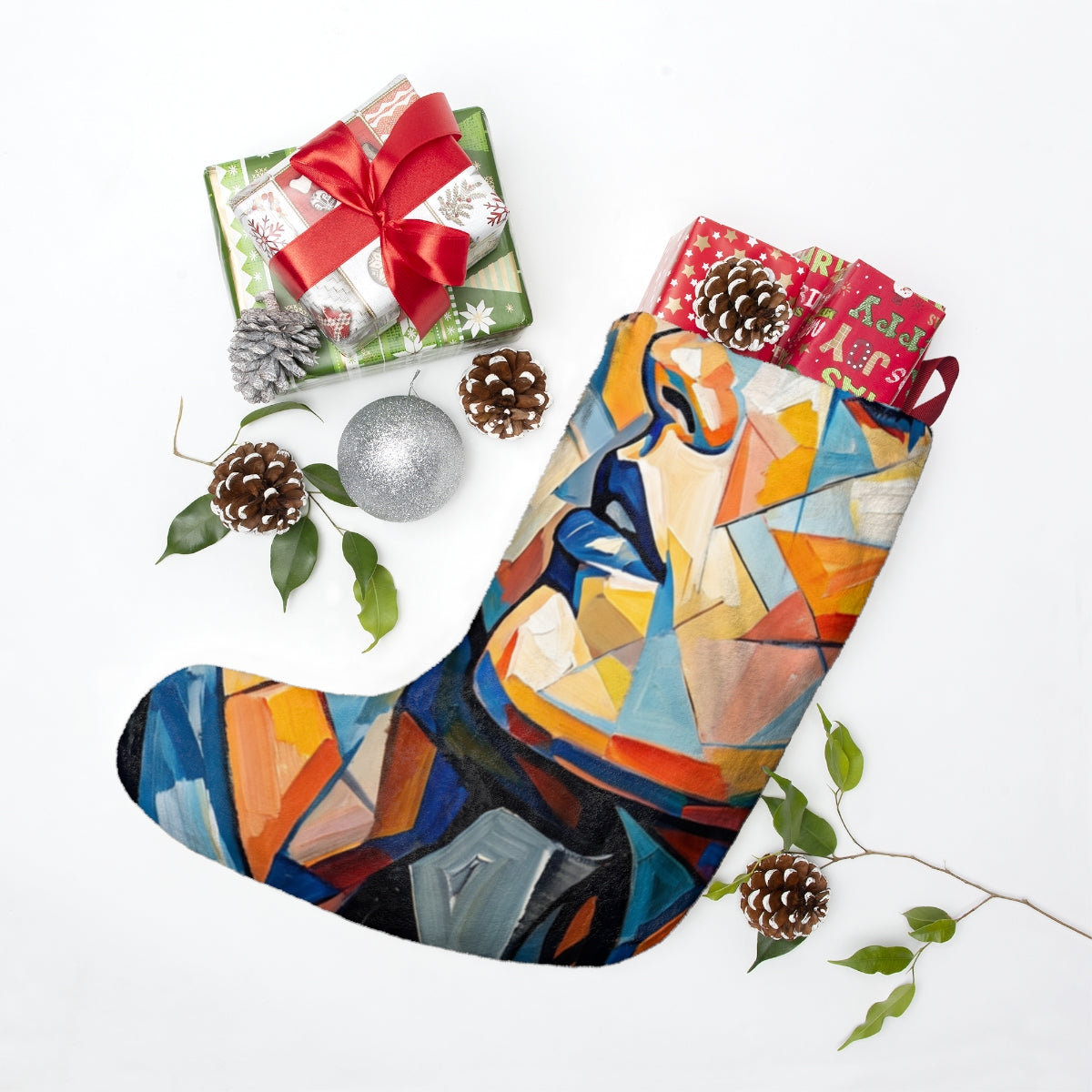 Christmas Stockings - Prismatic Romance Abstract Art |...