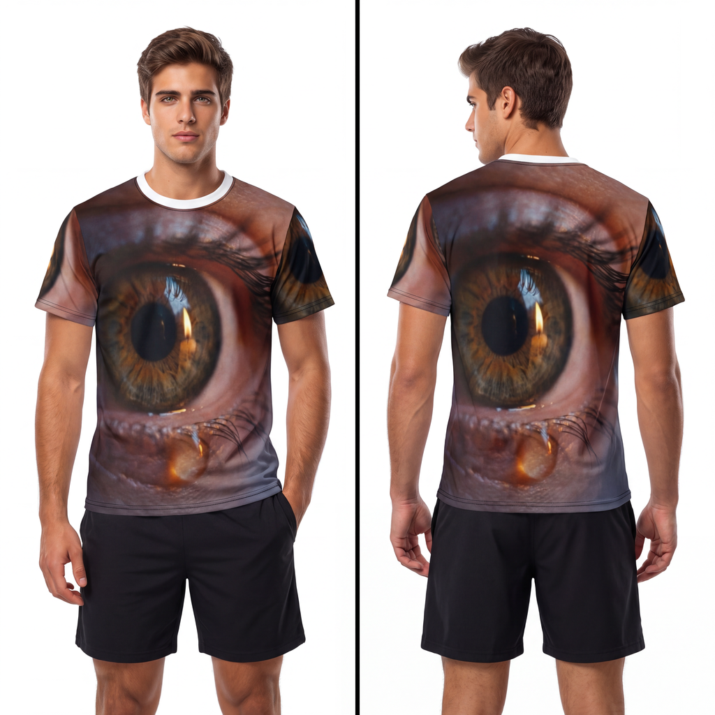 Men's Unisex Cut & Sew Tee - Amber Iris Reflection Fine Art...