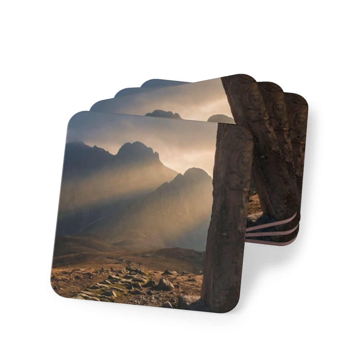 Coasters - Mystic Monolith Ancient Persian Mountain Art (1 &...