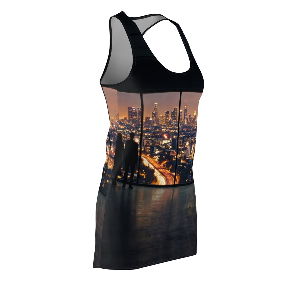 Women's Cut & Sew Racerback Dress - City Skyline Glow |...
