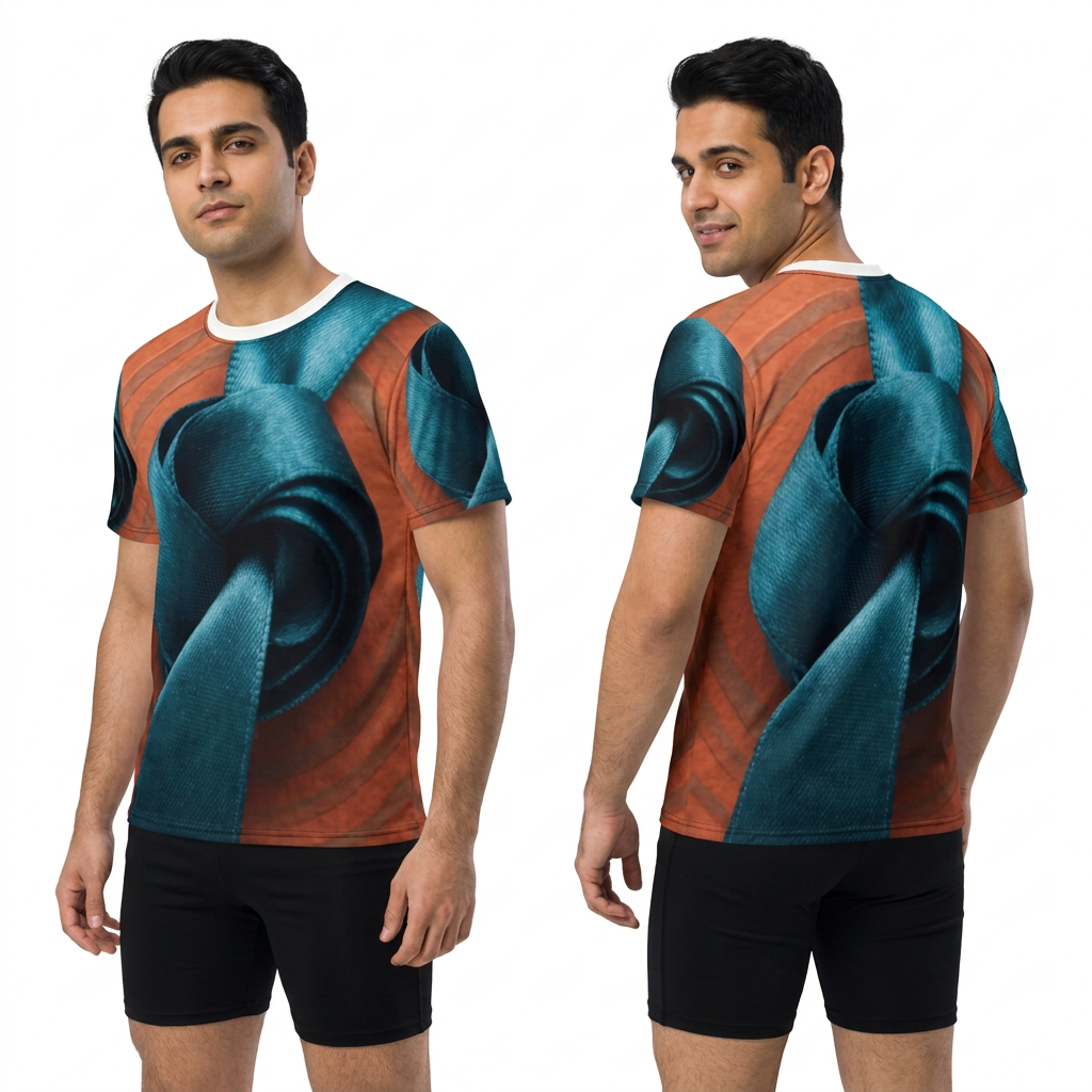 Men's Minimalist Cerulean Ribbon Knot Tee
