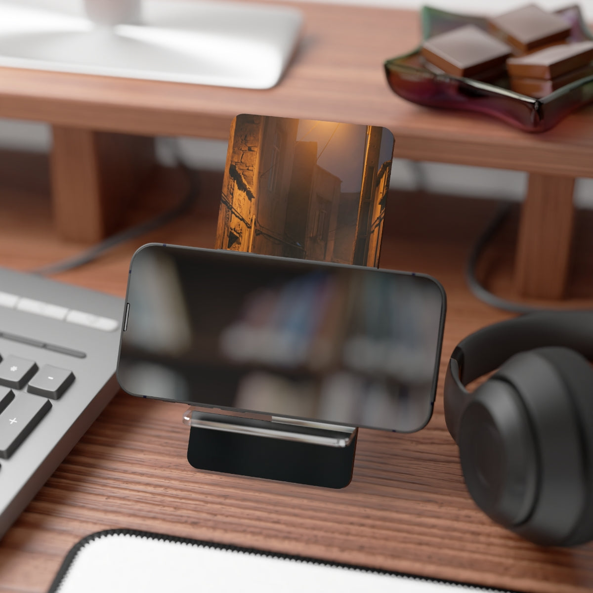 Mobile Display Stand for Smartphones - Shadowed Alleyway......